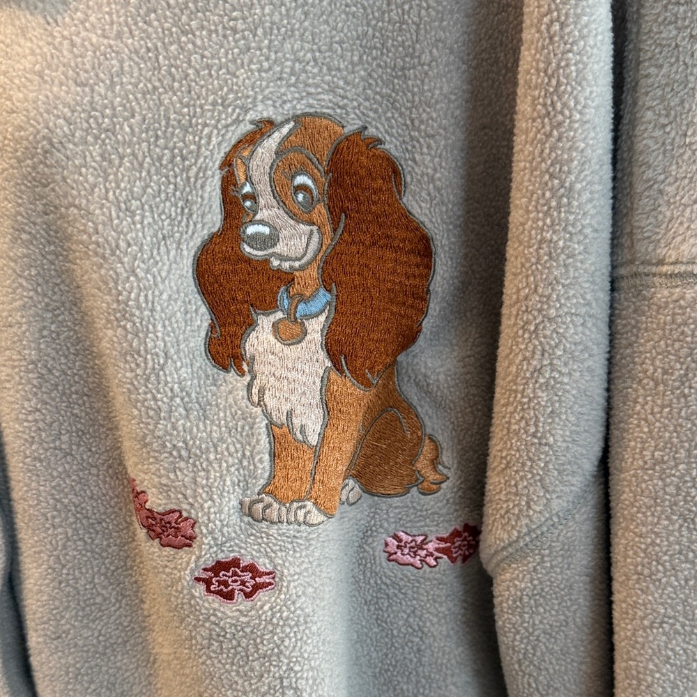 Disney Tan Teddy Jacket with Embroidered Characters Vintage Button Up Size 3X? - Picture 3 of 9
